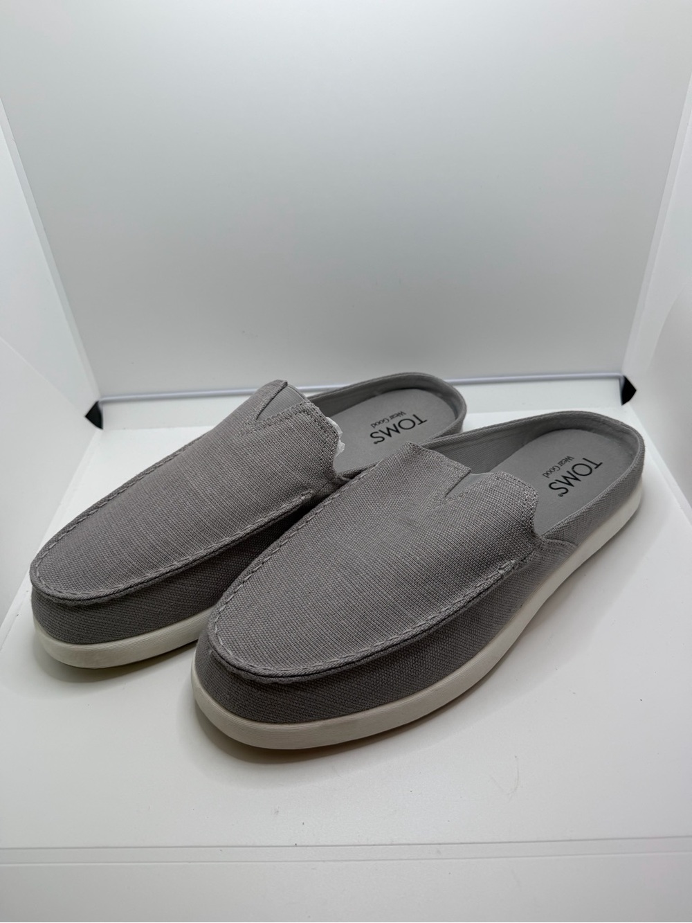 TOMS Men's Light Grey Canvas Slip-On Mule